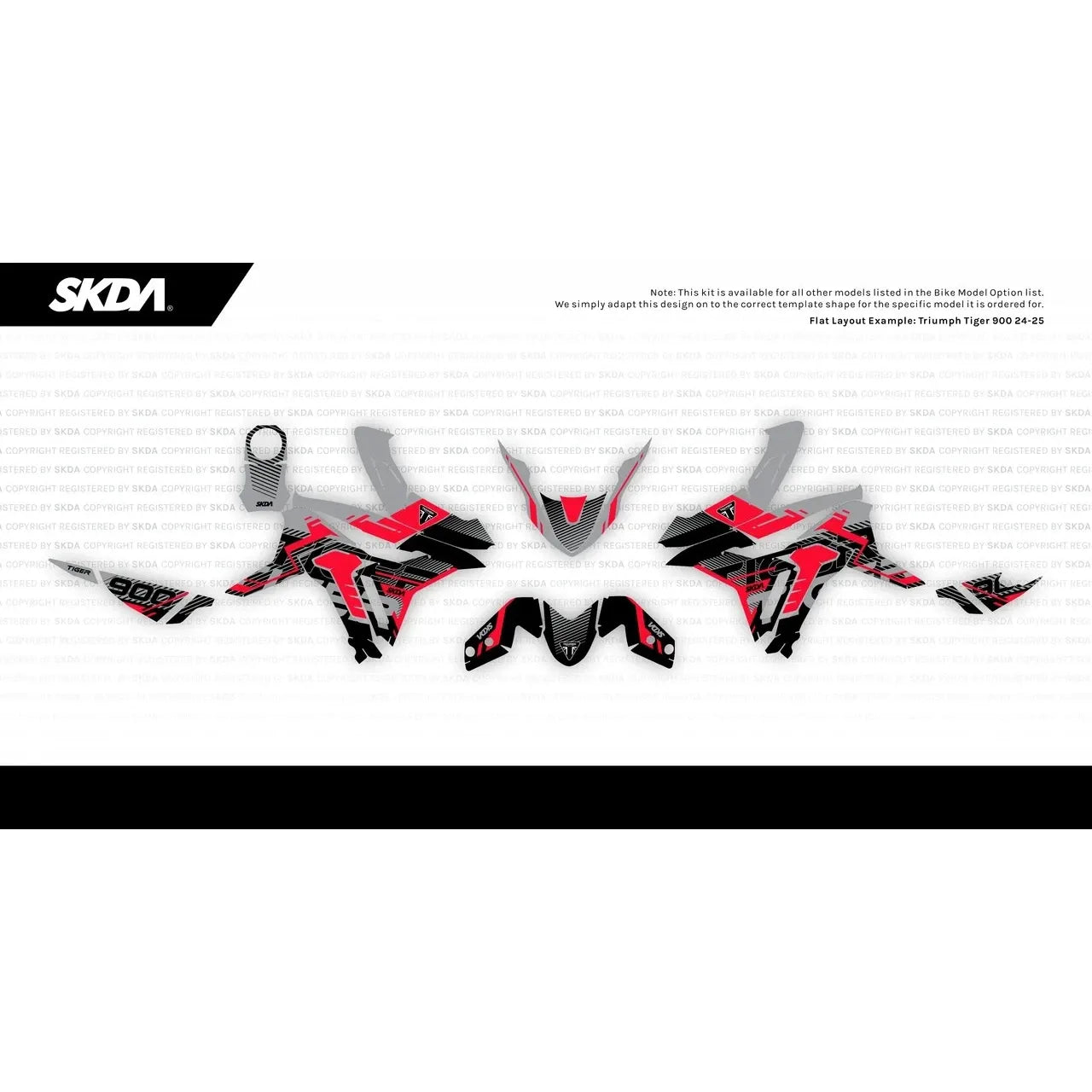 STRIKER Triumph Tiger 900 Full Graphics Kit - Black/Red TR0643FR