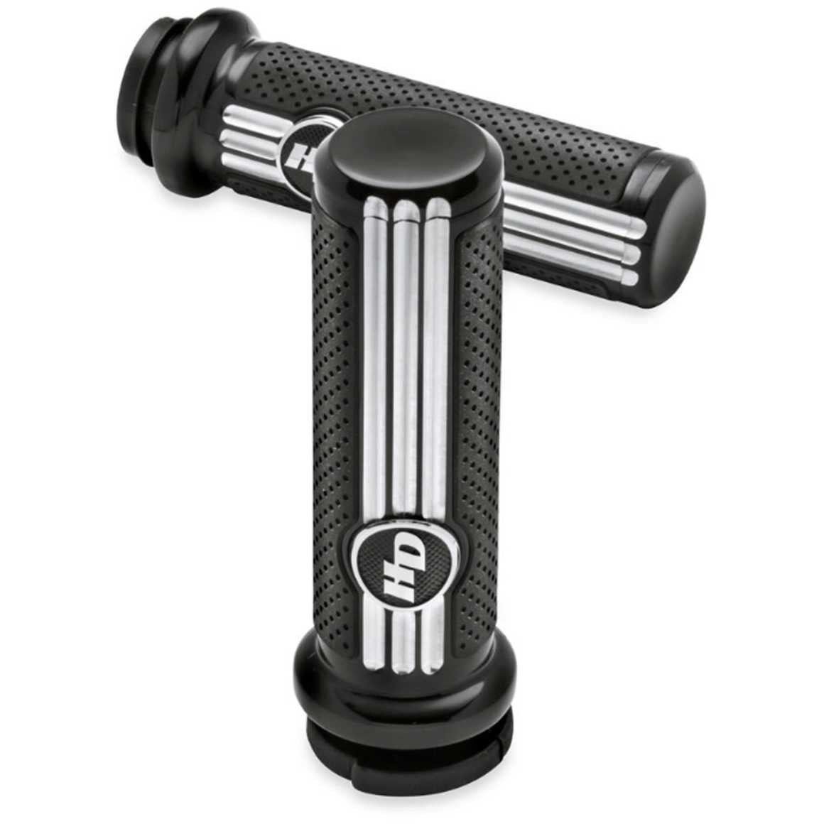 Harley-Davidson® Defiance Hand Grips, Black Anodized Machine Cut