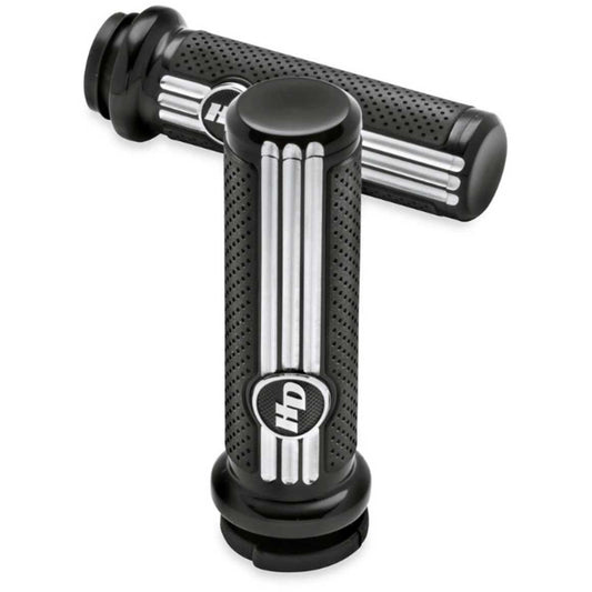 Harley-Davidson® Defiance Hand Grips, Black Anodized Machine Cut