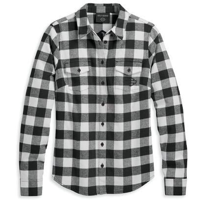 thumbnail image 2 of Harley-Davidson Men's Plaid Forever Short Sleeve Woven Button-Up – Blue, 100% Cotton 2 of 5