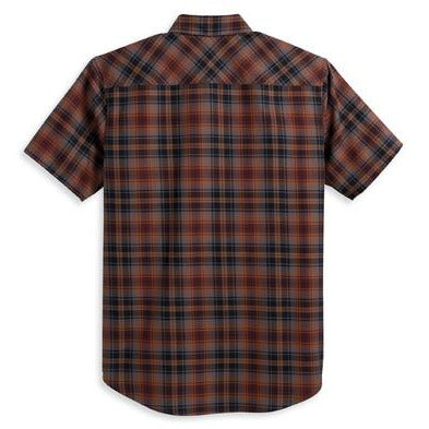 Harley-Davidson® Men's Flannel Red Woven Plaid Shirt