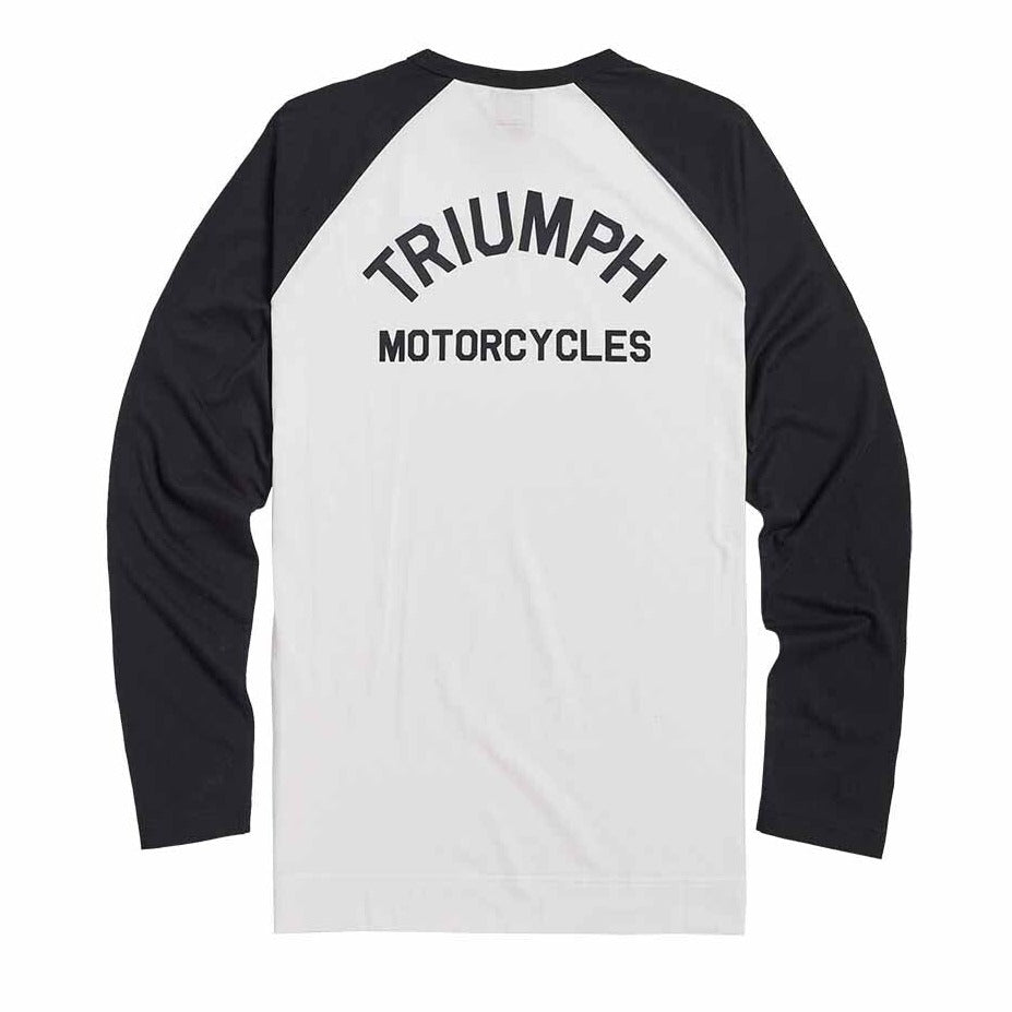Triumph Blackwell Contrast Sleeve Tee in White and Black