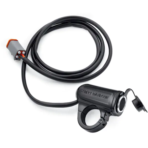 Harley-Davidson® Black Handlebar Mount Auxiliary Power Port