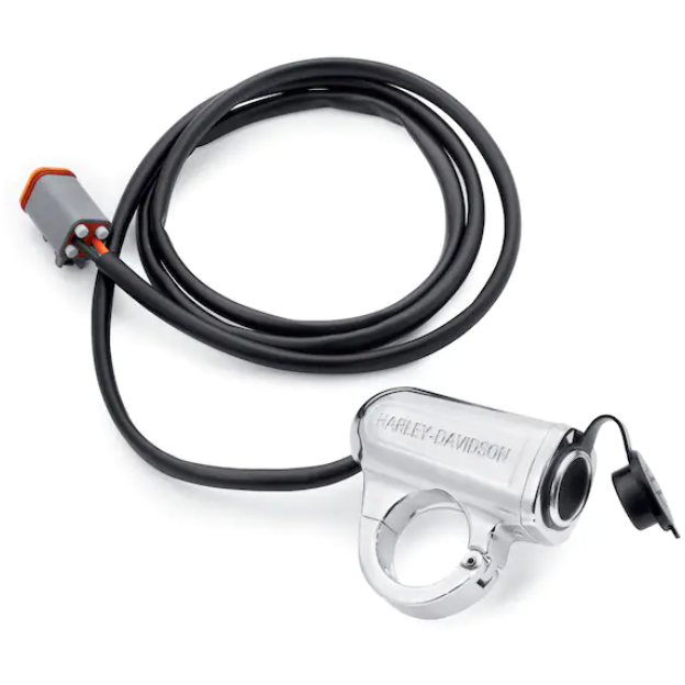 Harley-Davidson® Chrome Handlebar Mount Auxiliary Power Port