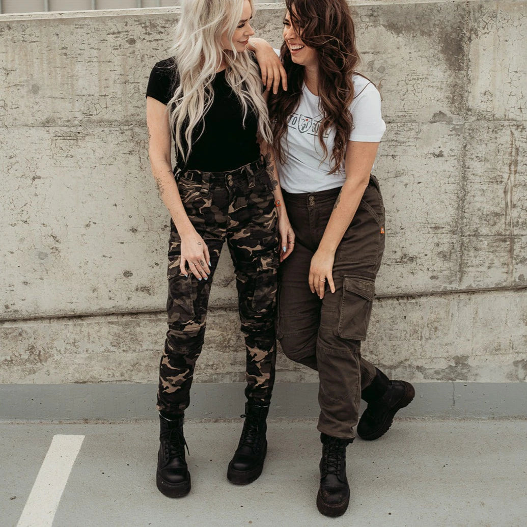 Motogirl® Lara Cargo Olive Green Trousers