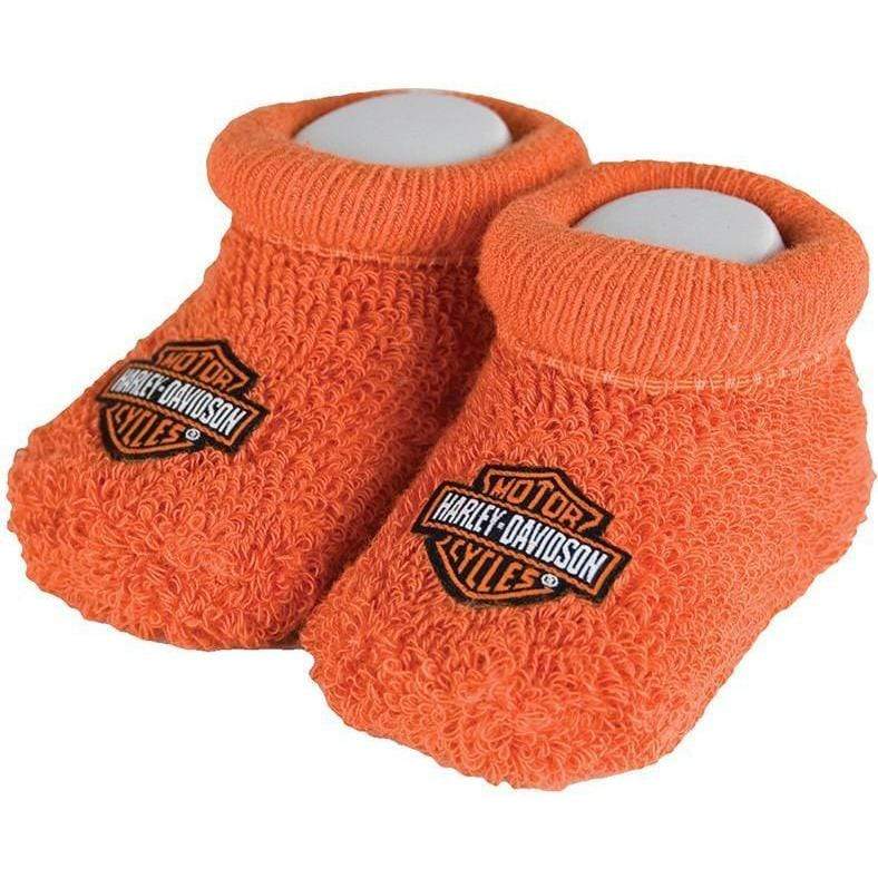 Harley-Davidson Kids Harley-Davidson® Baby Boy's Bar & Shield® Stretch Terry Booties, Orange