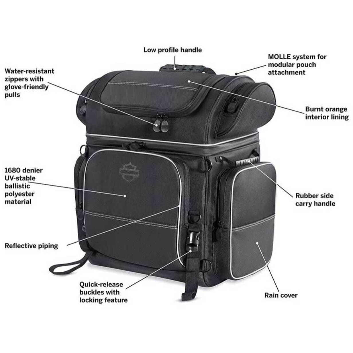Harley-Davidson® Onyx Premium Luggage Touring Bag, Universal Fit