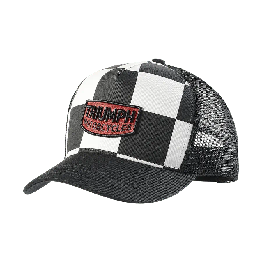 Triumph Pritchard Trucker Cap in Black, Bone & Red