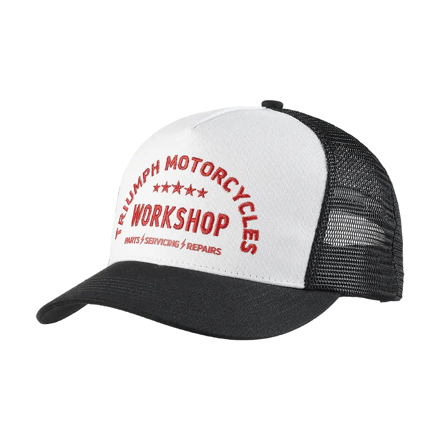 Triumph Workshop Trucker Cap in Bone & Black