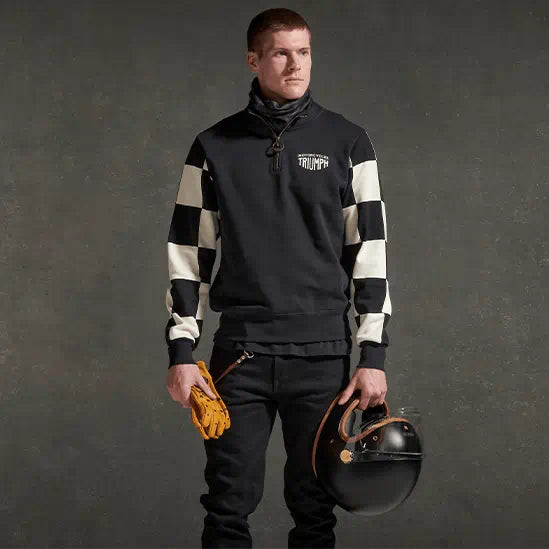 Triumph Prewitt Quarter Zip Sweat - Black/Bone