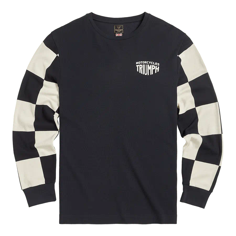 Checkerboard long sleeve top discount