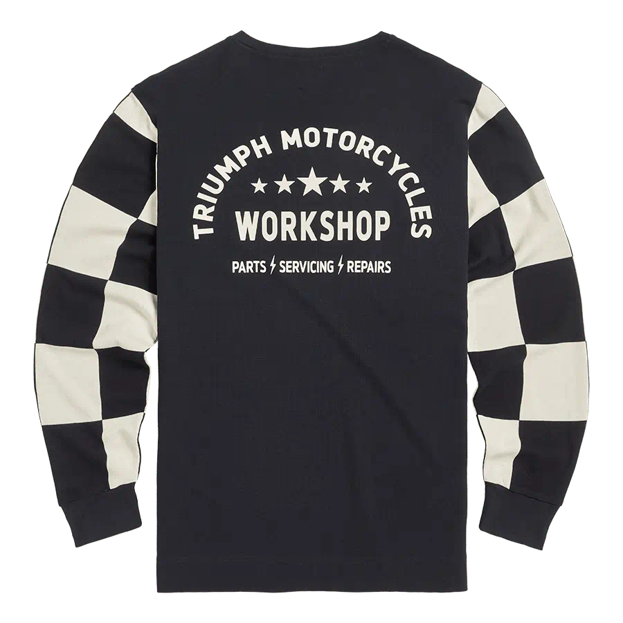 Triumph Harker Checkerboard Long Sleeve Tee - Black & White