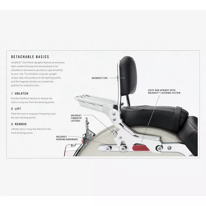 Harley-Davidson® HoldFast Sissy Bar Upright - Standard Height - Gloss Black