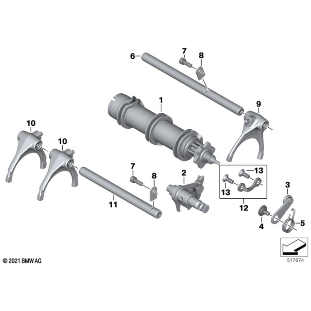 K1600B/GT/GTL 3rd-6th Gearshift Fork - 23009467539