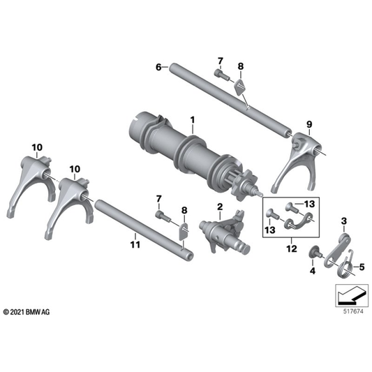 K1600B/GT/GTL 3rd-6th Gearshift Fork - 23009467539