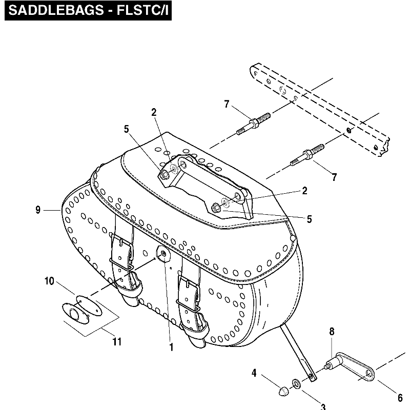 Harley-Davidson® Heritage Classic Left Leather Saddlebag