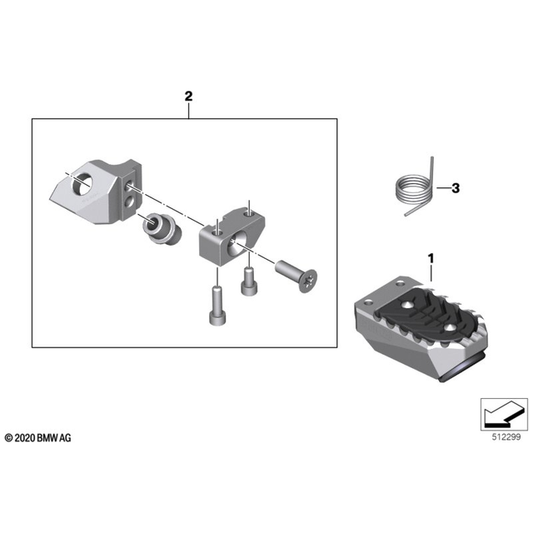 BMW Left Footrest Hinge - Compatible With Most Bikes - 46719829535