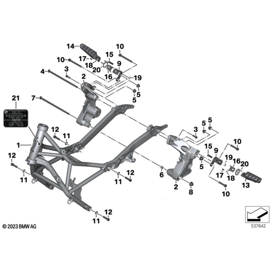 R1200GS, R1250GS Rear Left Footrest - 46718528795