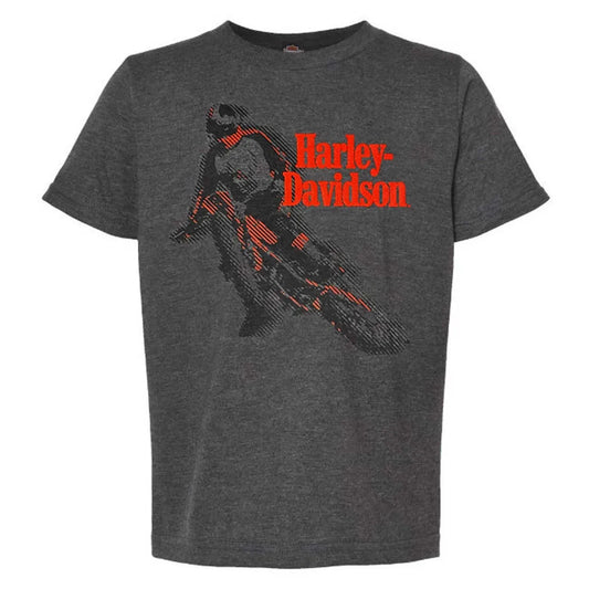 Harley-Davidson® Little Boys' H-D Racer Short Sleeve Crew-Neck Tee, Charcoal Gray