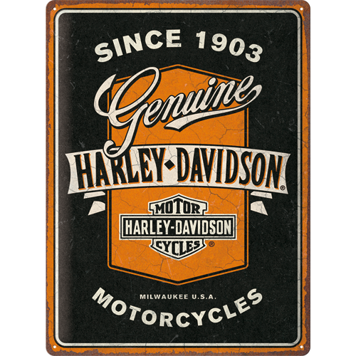 Harley-Davidson® Genuine Motorcycles Ribbon Tin Sign 30x40