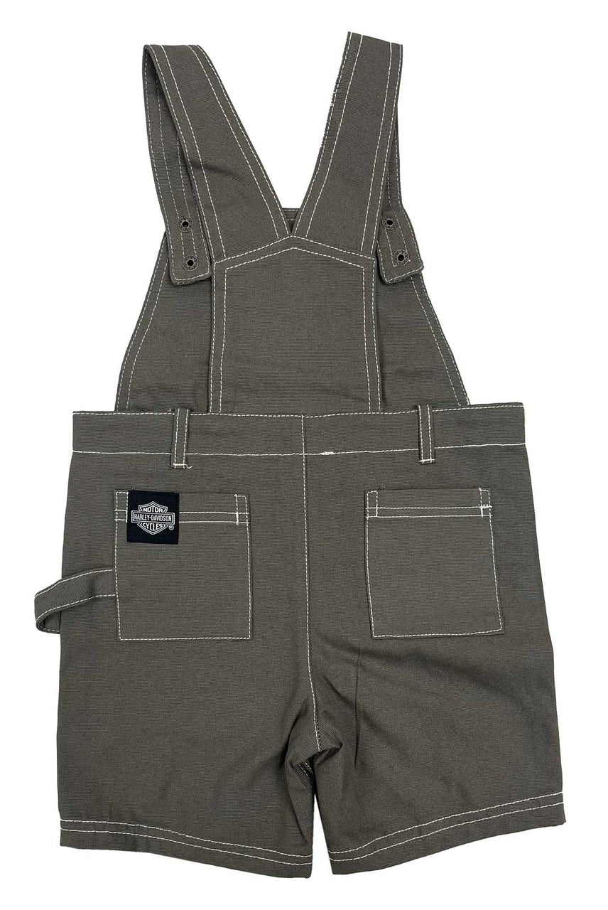 Harley-Davidson® Baby Boys' 2-Piece Canvas Shortall & Tee - Orange/Tan