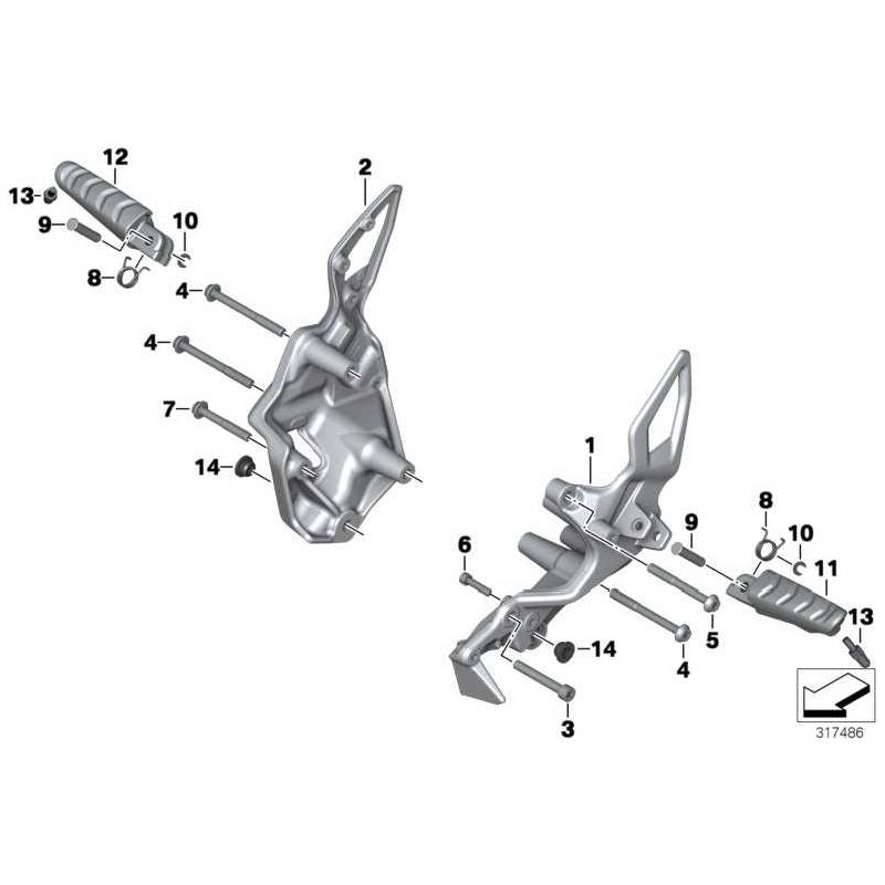 F800R/GT 2011-2019 Right Footrest Plate - 46718534960