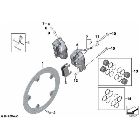 R1250RT/GS/GSA Right Hayes Brake Caliper - 34111614828