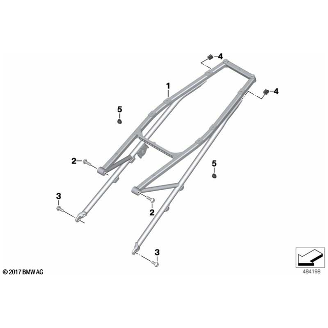 R1200GS/GSA, R1250GS/GSA Black Rear Frame - 46518354222