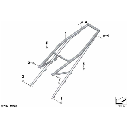 R1200GS/GSA, R1250GS/GSA Black Rear Frame - 46518354222