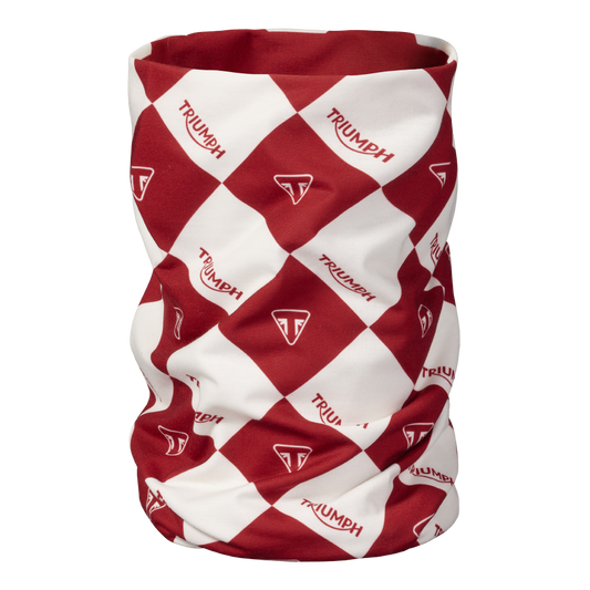 Triumph Harlequinn Neck Tube - Red/Bone