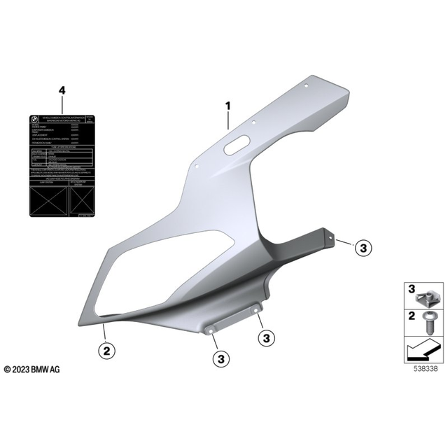 BMW Motorrad S1000RR/HP4 Left Upper Trim (Rohteil/Blank)