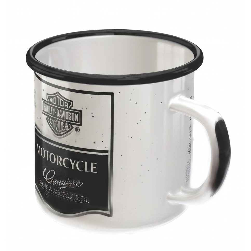 Harley-Davidson® Mug - Enamel - H-D b/w Genuine