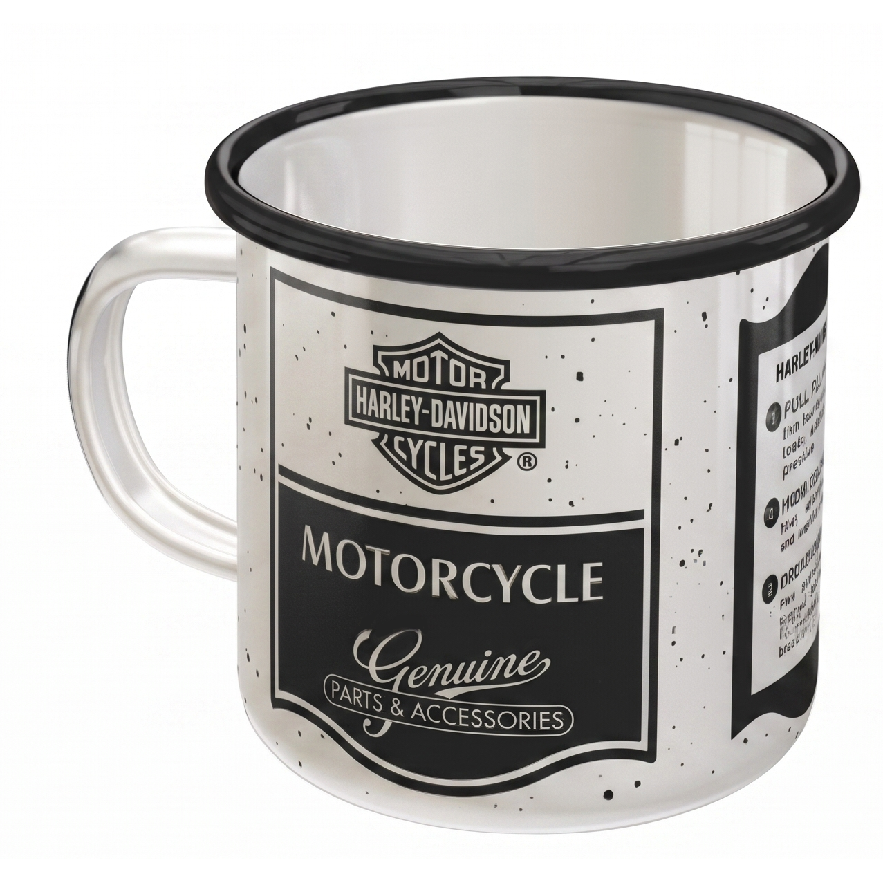 Harley-Davidson® Mug - Enamel - H-D b/w Genuine