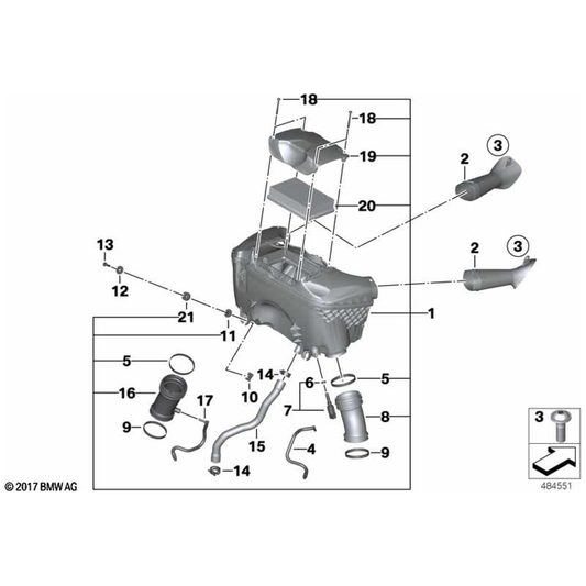 R1250GS/GSA/RT Intake Muffler - 13718567190