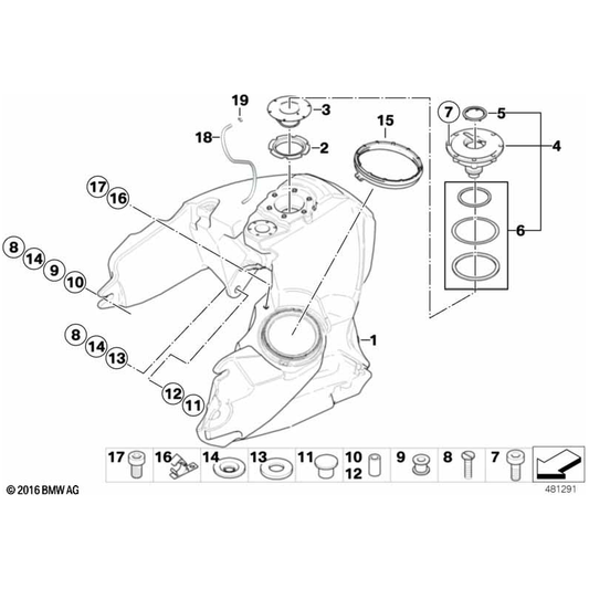 R1200RT 2005-2009 Filler Tube - 16117682844