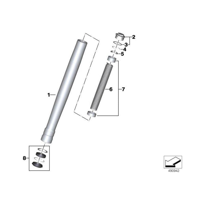 BMW Motorrad Black Fixed Outer Fork Tube