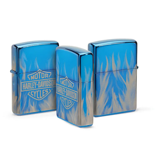 Harley-Davidson® Blue Flames Zippo Lighter  B&S Logo