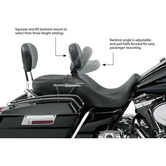 Harley-Davidson Smooth Leather Rider Backrest Touring and Trike