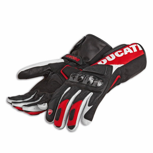 Ducati Performance C3 Leather Gloves - Red/White/Black