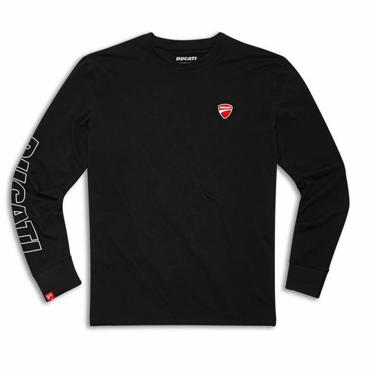 Ducati Logo Long-Sleeve Black Men's T-Shirt