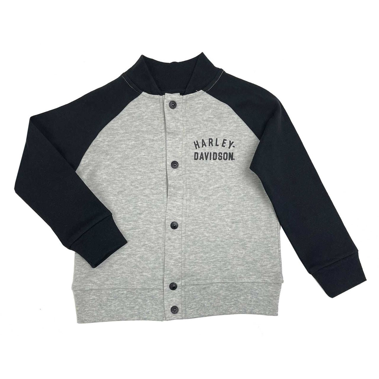 Harley-Davidson® Little Boys' Bar & Shield Toddler Varsity Knit Jacket - Gray