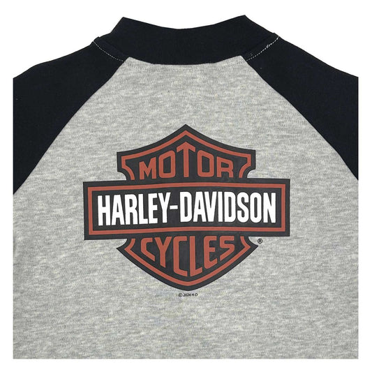 Harley-Davidson® Little Boys' Bar & Shield Toddler Varsity Knit Jacket - Gray