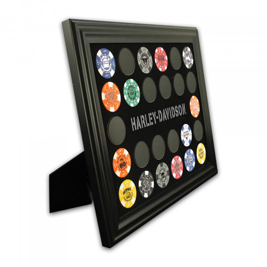 Harley-Davidson® Black Poker Chip Frame (holds 26 Poker Chips)