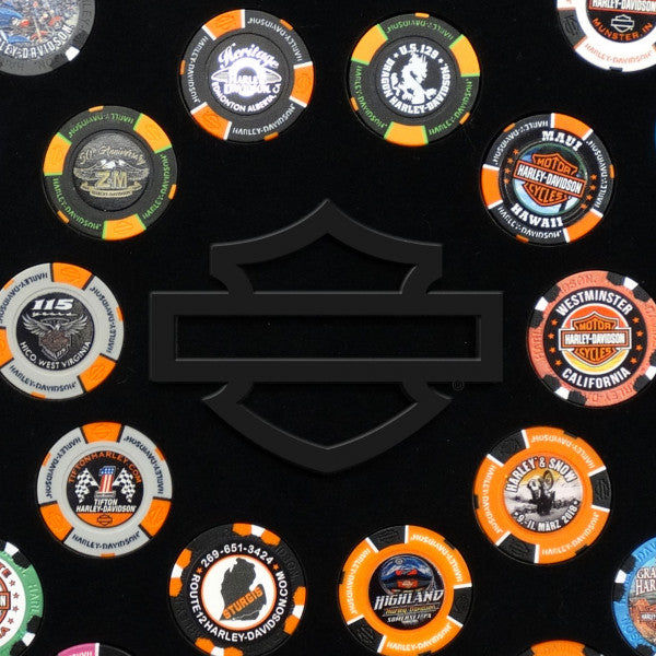 Harley-Davidson® Sprocket Display Frame  (holds 26 Poker Chips)