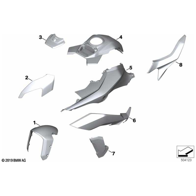 BMW Motorrad S1000XR Left Tank Trim - Blackstorm Met