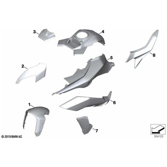 BMW Motorrad S1000XR Left Tank Trim - Blackstorm Met