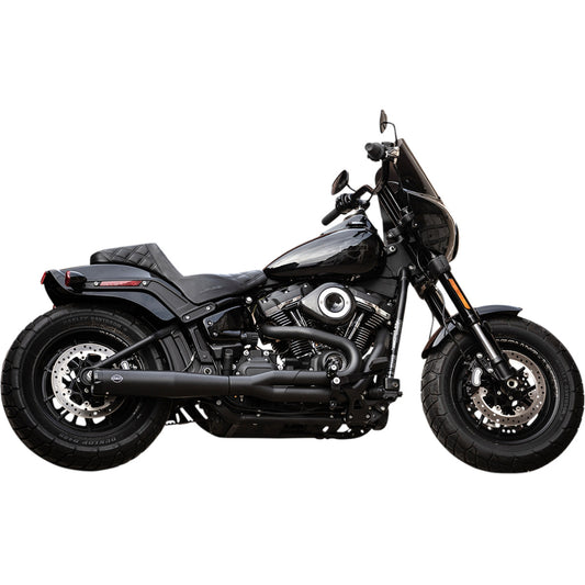 S&S Cycle 2 Into 1 Exhaust in Black Finish For 2018-2023 Softail Models