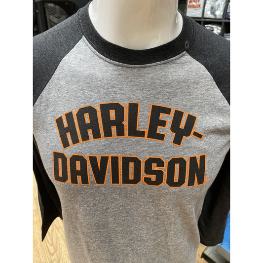 Harley-Davidson® JERSEY 3/4 RAG Black/Grey Men's Watford Dealer T-Shirt
