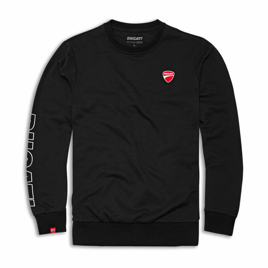 Ducati Logo Round-Neck Black Men's Sweatshirt
