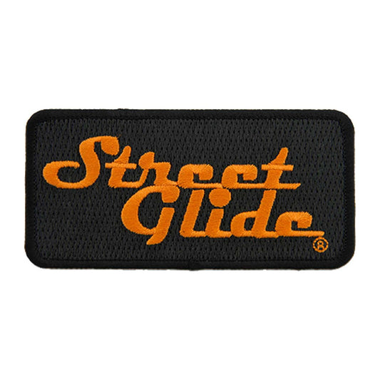 Harley-Davidson® 4 in Embroidered Street Glide Emblem Sew-On Patch - Black/Orange